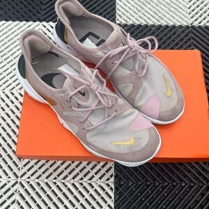 Nike Women's Pink and Gold Sneakers